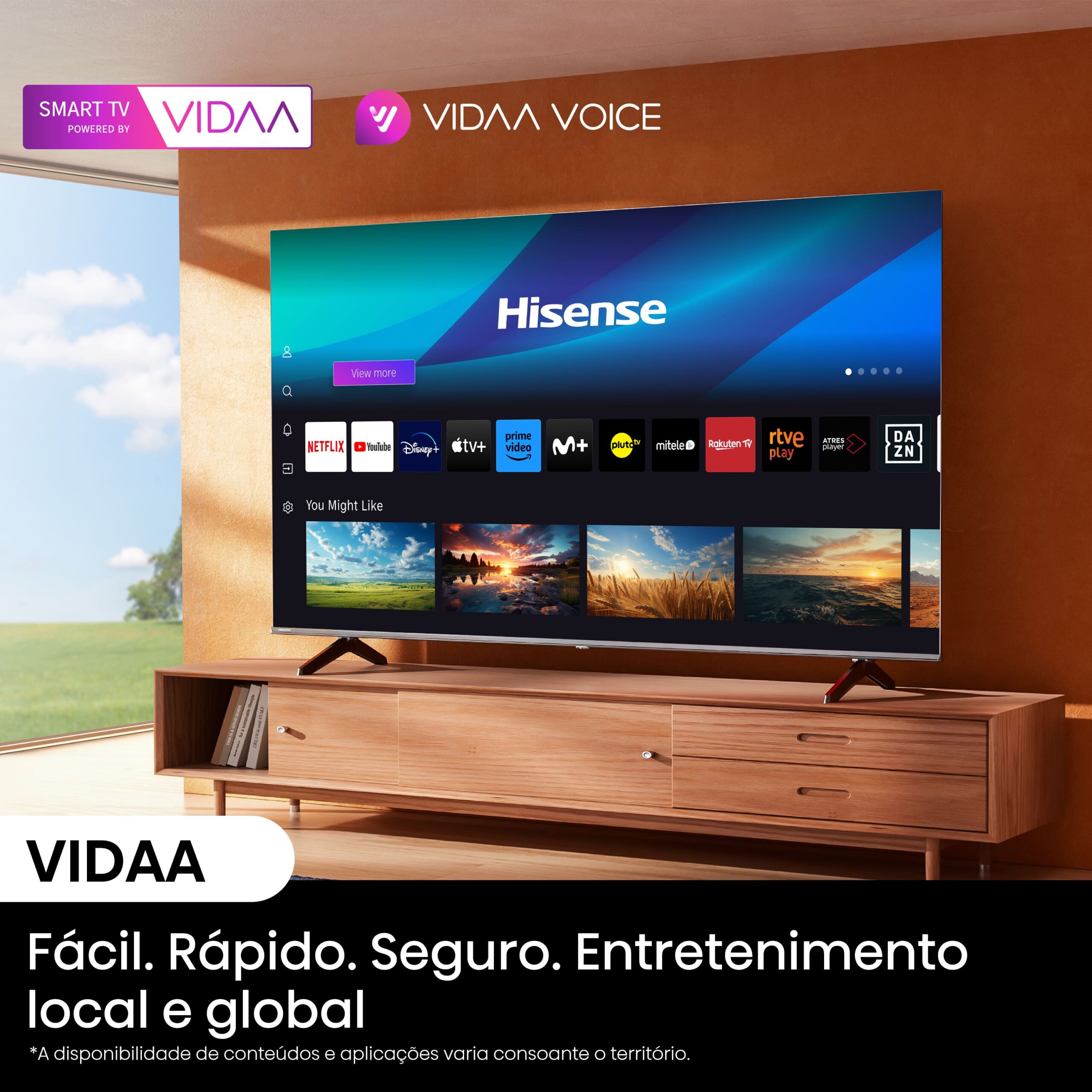 Hisense - 4K TV 65A6N, VIDAA Smart TV, Dolby Vision, Alexa integrado & VIDAA Voice