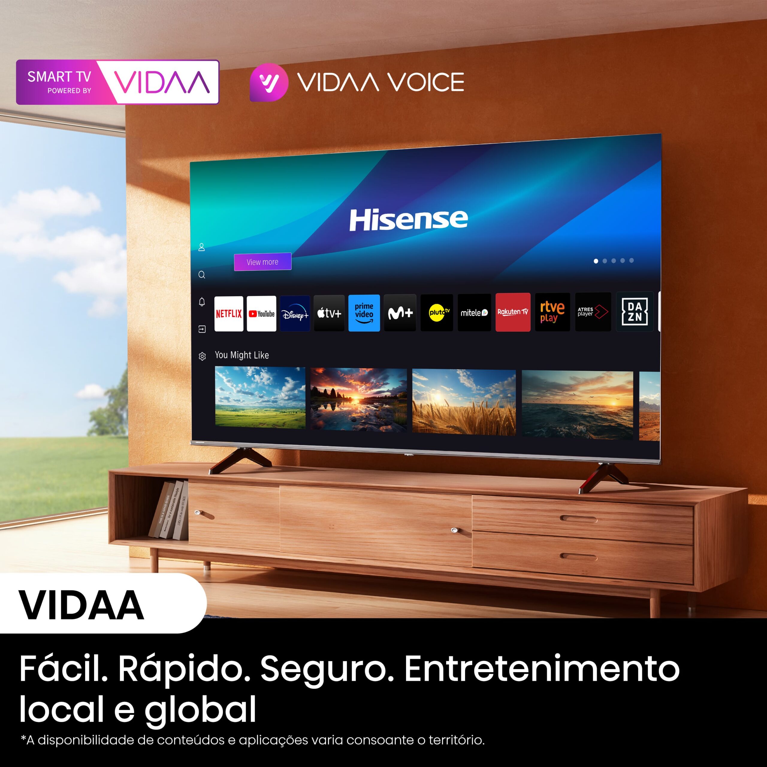 Hisense - 4K TV 75A6N, VIDAA Smart TV, Dolby Vision, Alexa integrado & VIDAA Voice
