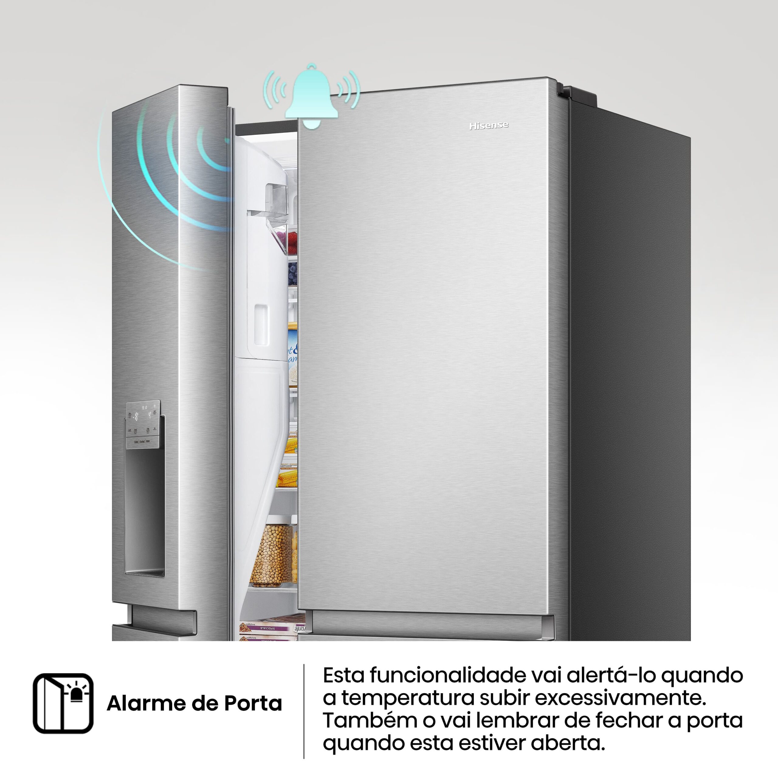 Hisense - RS818N4TIE1 – Frigorífico Americano Side By Side, Classe E, 632L