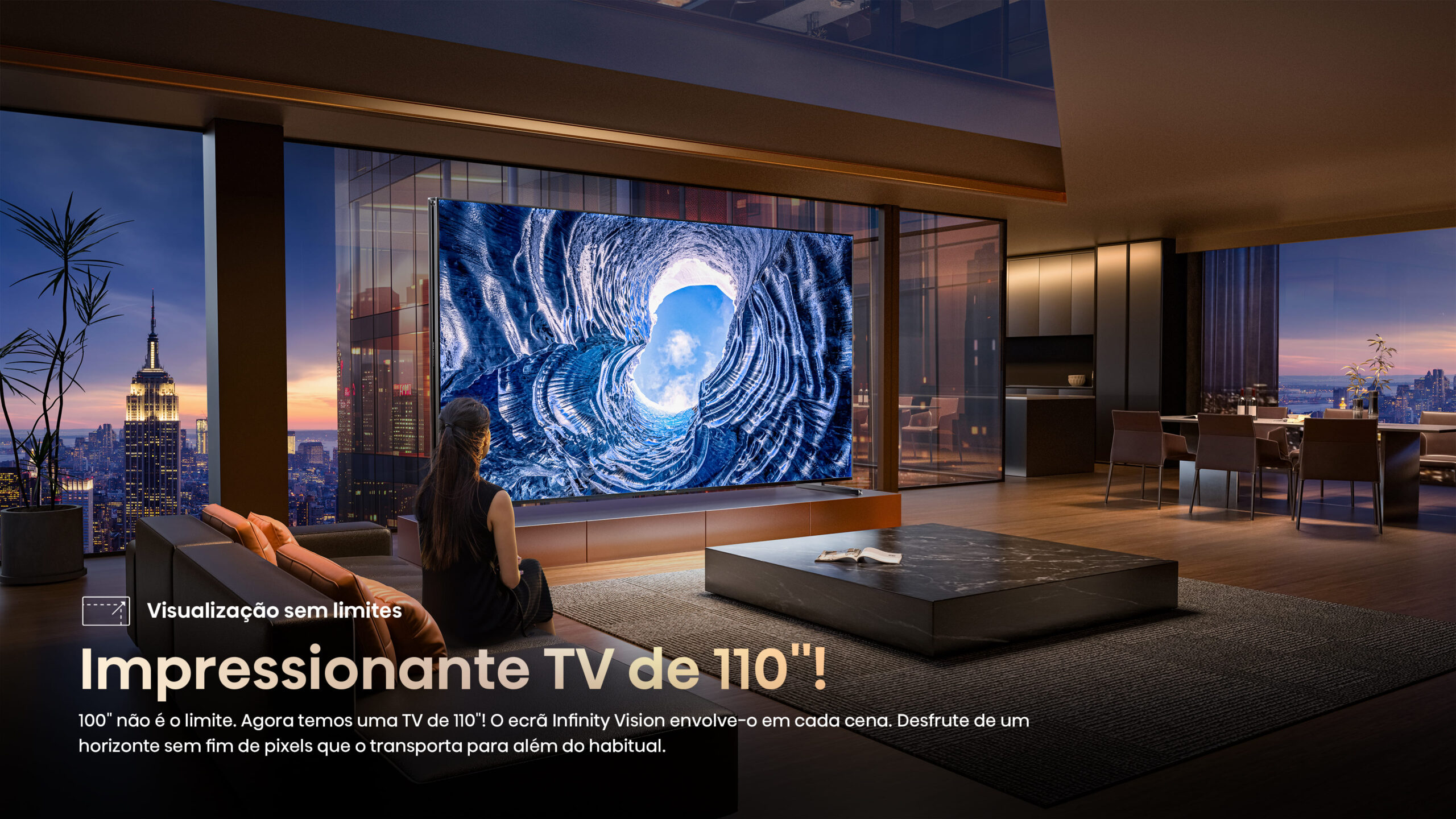 Impressionante TV de 110''!