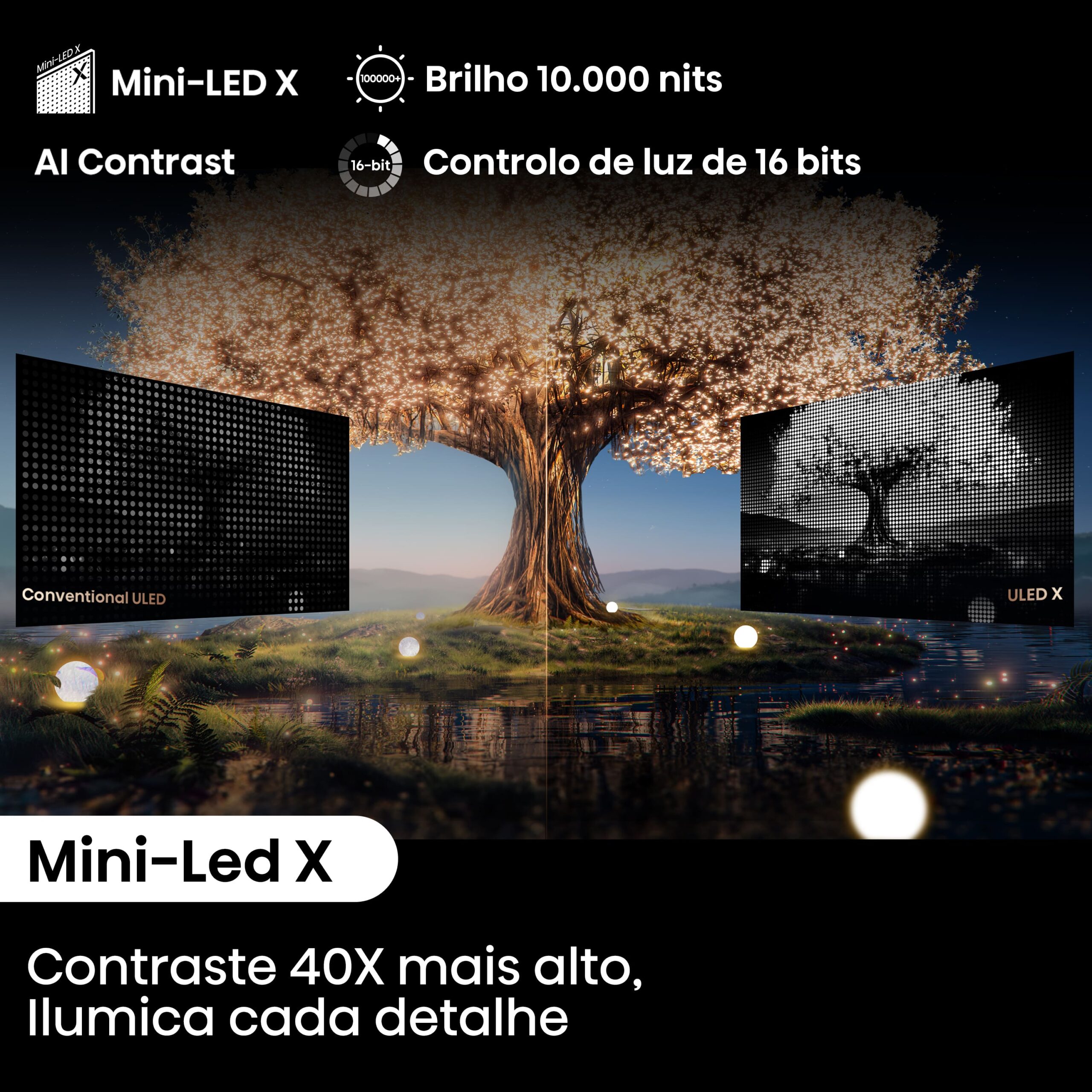 Hisense - Mini-LED TV 110UXNQ, Quantum Dot Colour, +1500 Zonas de controlo, 4.1.2 Som multicanal